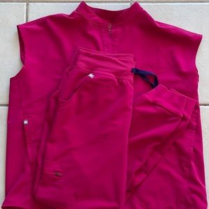 Figs scrub set ULTRA ROSE Rafaela Top Zamora high waisted jogger pant MEDIUM